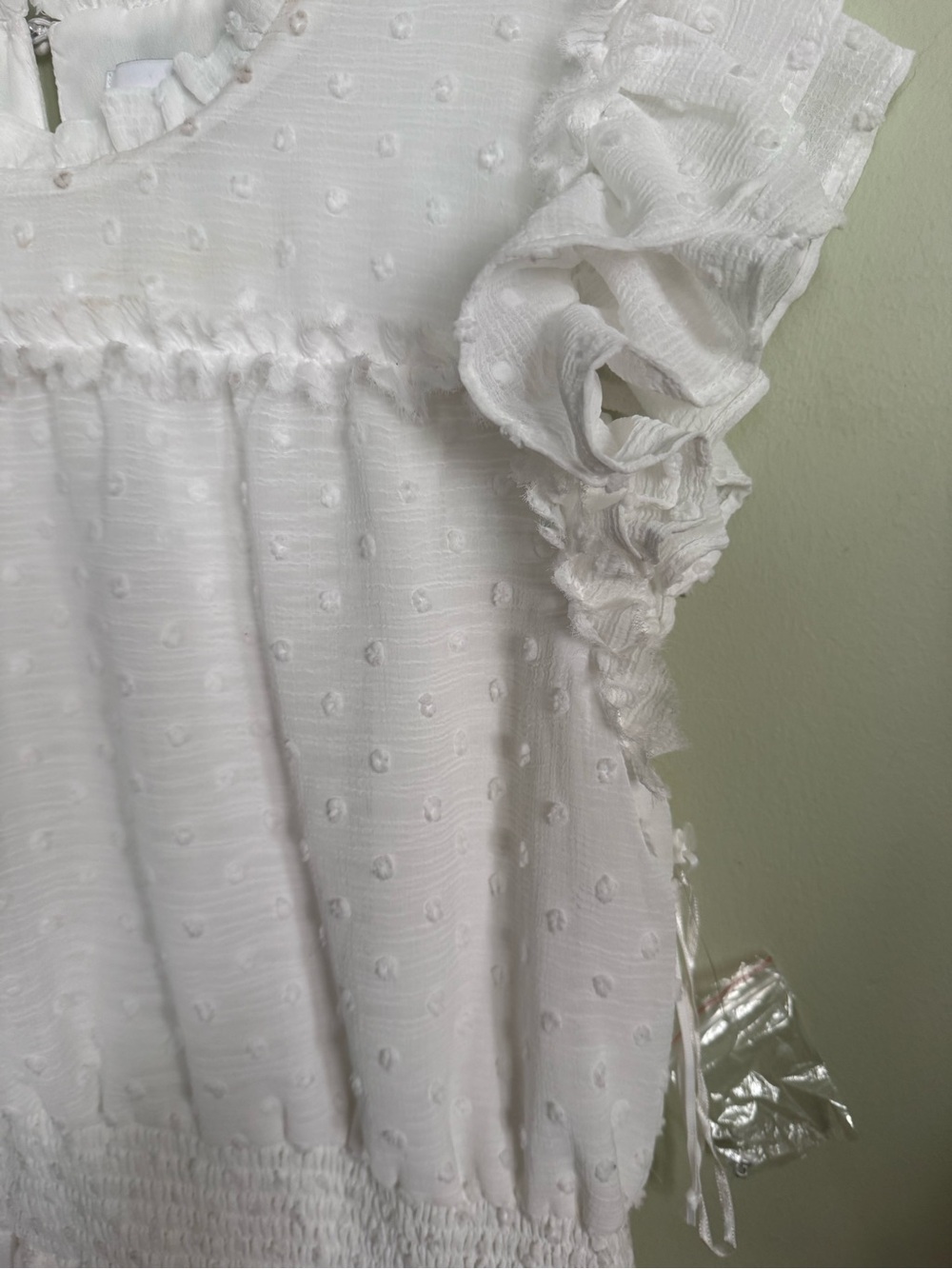 CeCe White Textured Ruffle Dress - Picture 7 of 12